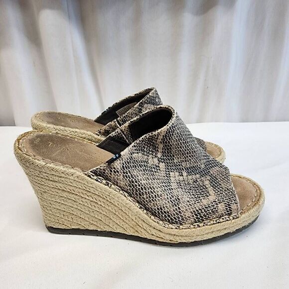 TOMS Size 9.5 Monica Mule Sandal Snake Print (a) - Picture 4 of 9